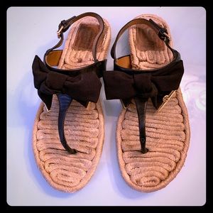 Tory Burch Espadrille Bow Sandals, Size 7.5